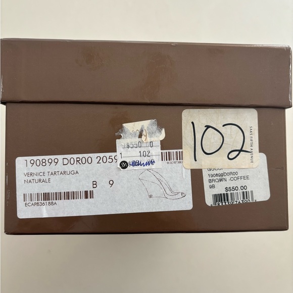 Gucci Vernice Tartaruga Naturale Brown Coffee 190899 DORO0 2059 size 9 Wedge NWT - Picture 8 of 8